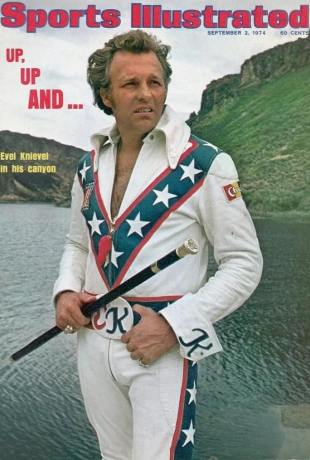 evel knievel snake river - Sports Illustrated Up, Up And... 60 Cents Evel Knievel in his canyon R Ch K